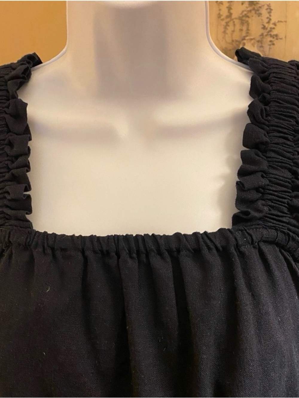 Nicole Miller Navy Linen-Blend Midi Button Back Belted Dress Small - Picture 4 of 9